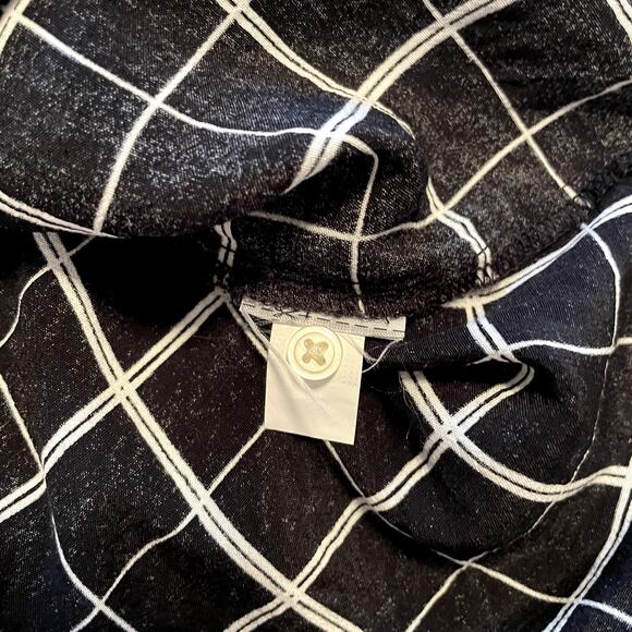 Gap Black and White Windowpane Long Sleeve Blouse Womens Medium - Picture 7 of 8